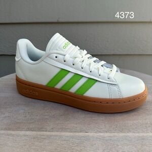 Adidas Grand Court Alpha Womens 7.5 White Green Beige Sneakers IG0661